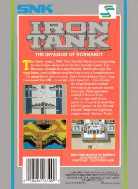 Iron Tank - The Invasion of Normandy (USA) box cover back